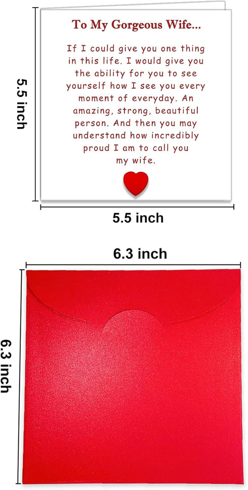 Sentimental Anniversary Card for Wife, Birthday Card for Her, Wedding Card for Wife, To Gorgeous Wife Card from Husband with Envelope...