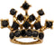 Knighthood Golden Crown with Black Stone Detailing Lapel Pin Brooch Shirt Stud for Men...