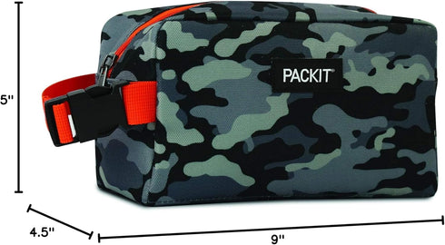 PackIt Freezable Snack Box, Charcoal Camo, Built with ECOFREEZE Technology, Collapsible, Reusable, Zip Closure with Buckle Handle, Great for All A...