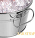 Homoyoyo Beverage Tub Large Oval Ice Bucket Stainless Steel Drink Cooler Wine Beer Bottle Bucket Seafood Tin Bucket for Home Parties...