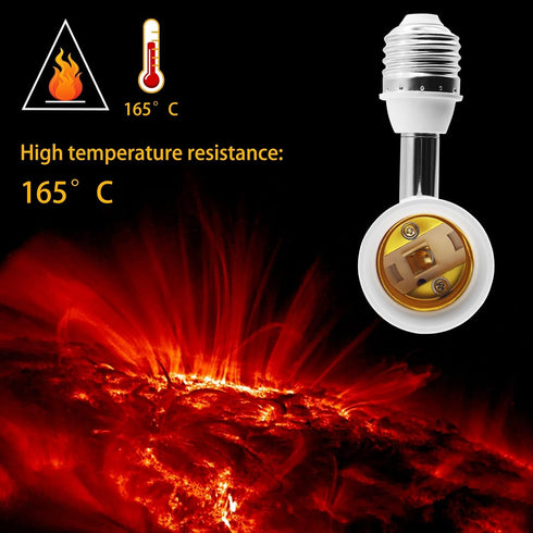 E26/E27 Light Socket Extender, 4.5 Inch Extension,Adjustable Vertical 90°Horizontal 360°, 100V - 250V, Max 150W, Medium Screw Base Light Converter...