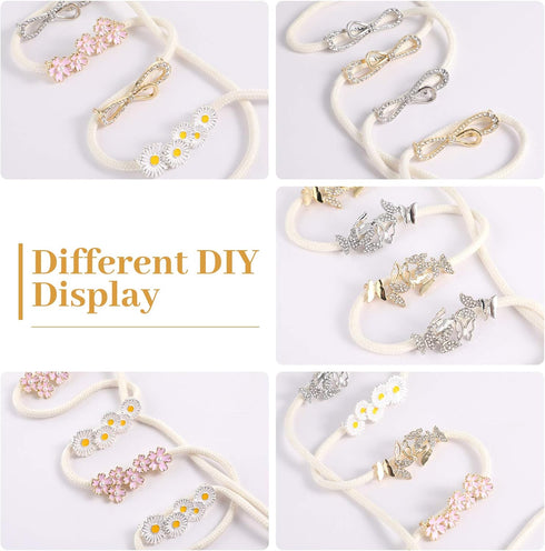 WILLBOND 12 Pieces Shoelaces Charms for Sneakers Shoelaces Clips Decorations Sneaker Charms Rhinestones Laces Daisy Butterfly Bows Charms for Snea...