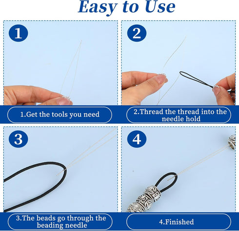 8 Pcs Beading Needles 8 Sizes Bead Needles Big Eye Beading Needles Set with Needle Bottle Collapsible Stainless Steel Beading Needles for Jewelry ...