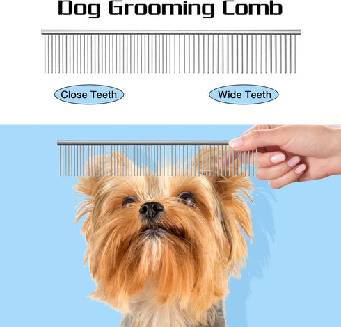 Premium Dog Grooming Scissors with Safety Round Tips, 3 in 1 Dog Grooming Scissors Kit, 4CR Stainless Steel Premium Pet Grooming Shears for Dog, S...