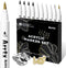 Arrtx Acrylic Paint Pens, 10 Pack Extra Brush Tip White Paint Markers Metallic for Rock Fabric Wood Glass Canvas Ceramic, 4 White 4 Black 1 Gold &...