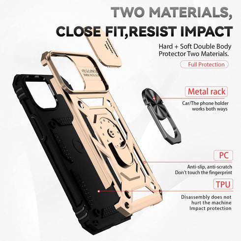 Hitaoyou iPhone 13 Pro Max Case with Lens Protection, iPhone 13 Pro Max with Camera Cover & Kickstand Military Grade Shockproof Heavy Duty Protect...