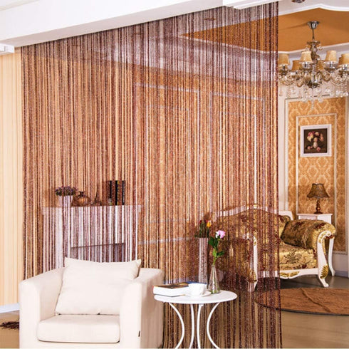Topixdeals Door Fringe Curtain,Door Curtains,Rare Flat Silver Ribbon Door String Curtain Thread Fringe Window Panel Room Divider Cute Strip Tassel...