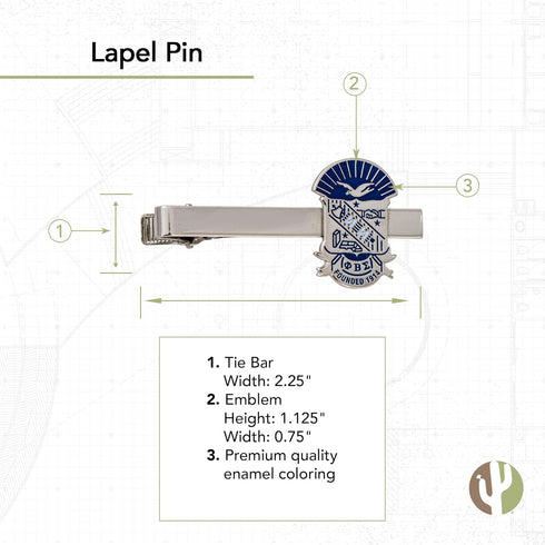 Desert Cactus Phi Beta Sigma Fraternity Silver Crest Tie Bar Greek Formal Wear Blazer Jacke...