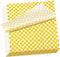 100 Sheets Checkered Dry Waxed Deli Paper Sheets, Paper Liners for Plastic Food Basket, Wrapping Bread and Sandwiches (Yellow)...