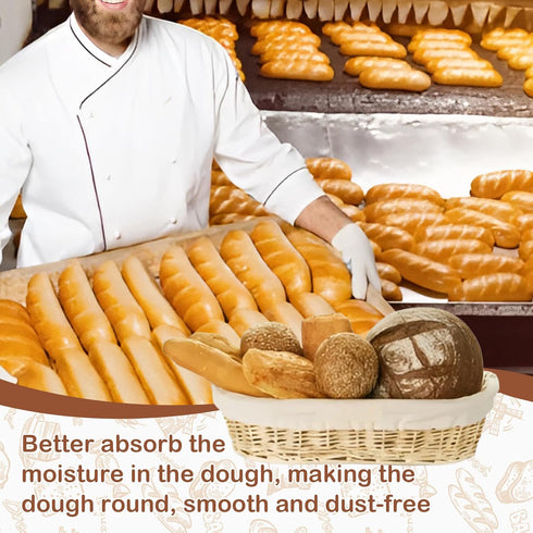 4 Pcs Banneton Bread Proofing Basket Linen Cloth Liners, 10 Inch Baking Dough Basket Cover Round and Oval Linen Sourdough Proofing Banneton Cloth ...