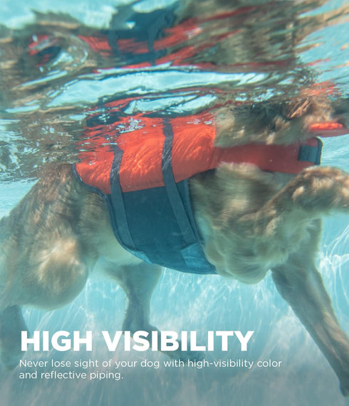 Outward Hound Granby Splash Orange Dog Life Jacket, Large...