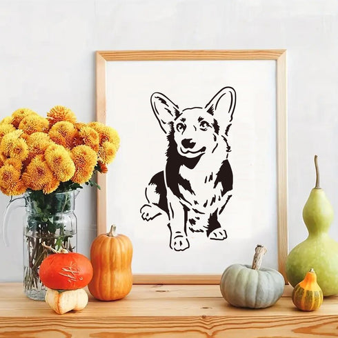 9 Pieces Dog Stencil, Dog Head Stencil Golden Retriever Labrador Shiba Inu Husky Eskimo Bulldog Corgi for Painting On Dog House, Wood Signs, Walls...