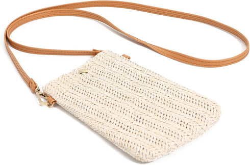 Small Straw Woven Crossbody Bag Cell Phone Purse Shoulder Straw Clutch Summer Beach Wallet Handbags For Women Girl Vacation...