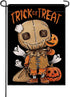 Halloween Trick or Treat Sam Small Decorative Garden Flag, Spooky Ghost Jack O Lantern Pumpkin Black Yard Lawn Outside Decor, Funny Holiday Burlap...