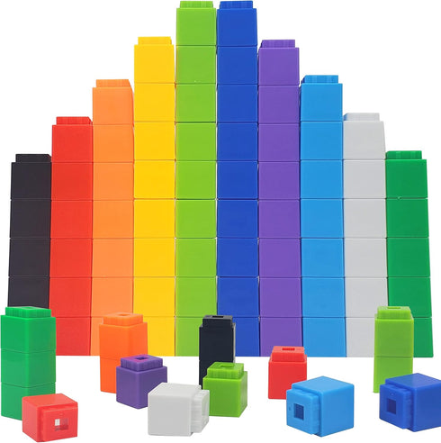Math Manipulatives Counting Cubes, Educational Number Blocks, Classroom Toys Kindergarten Learning Materials Homeschool Supplies,Set of 100 Math C...