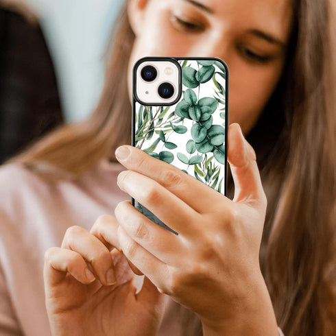 Summer Eucalyptus Case for iPhone 13/14 Case 6.1 Inch, Silicone Ultra Shockproof Funny Protection Cute Plant Phone Case for Girls Women Baby Cover...