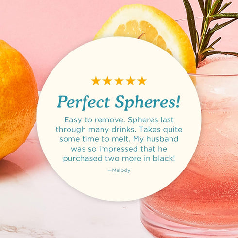 Zoku Set of 2 Silicone Ice Sphere Molds, Stackable 2.5-Inch Ice Ball Maker, Keep Drinks Colder Longer with Less Dilution, Leak-free, Easy-Release,...