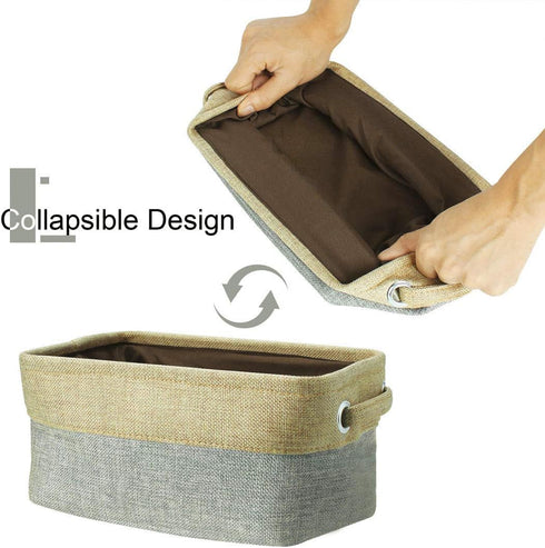 uxcell Collapsible Fabric Storage Basket Bins with Dual Handles, Foldable Toy Bins for Laundry Clothes Storage, Home Organizer for Bedroom Office ...