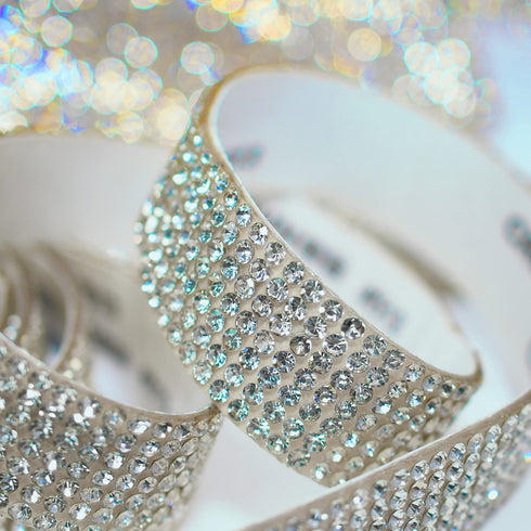 3 Yards Self-Adhesive Rhinestone Ribbon Strips,Crystal Diamond Sticker,Glitter Bling Tape Roll Banding Belt Wrap for Crafts DIY Event Dress Shoes ...
