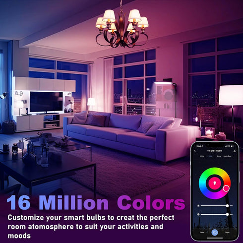 5W=40W, A15 Smart Bulb, Compatible with Alexa, Google Home, E26, Color Changing, Dimmable LED WiFi Light Bulbs, No Hub Required, 1 Pack...