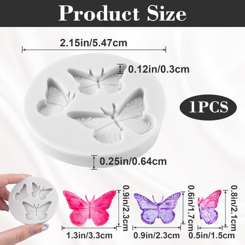 1PCS Mini Butterfly Silicone Molds, Cute Fondant Cake Baking Chocolate Candy Cupcake Topper Desserts Decoration Polymer Clay DIY Crafts for Women ...