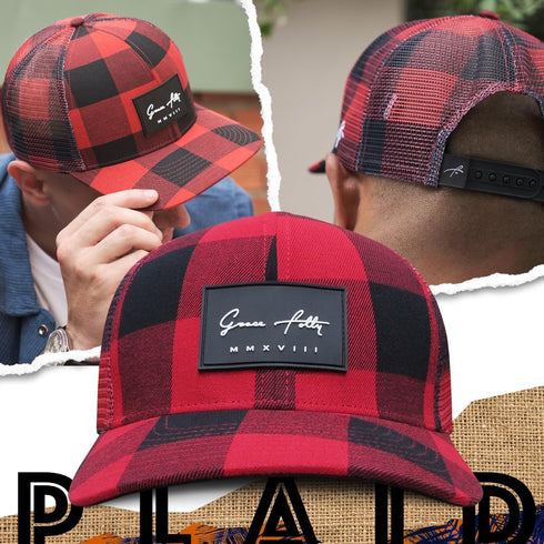 Grace Folly Trucker Hat for Men or Women- Many Cool Designs (Red Plaid)...