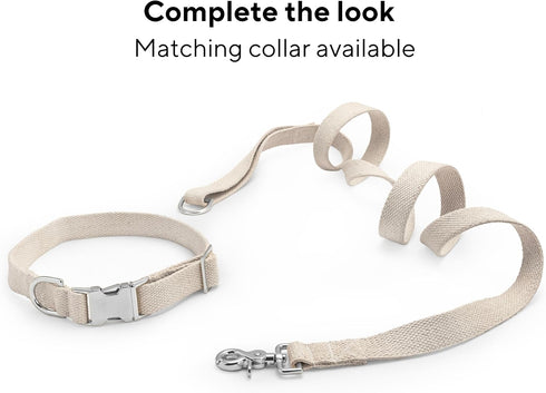 5FT Ultra-Durable Cotton Webbing Dog Leash | 60" Length Natural Cotton Strap with Strong All-Metal Hook | Soft & Skin Friendly, Lightweight, and C...
