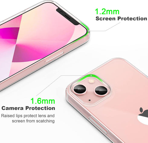for iPhone 13 Case Clear, Transparent Soft Shockproof Protective Slim Thin Phone Bumper Phone Cases for iPhone 13...