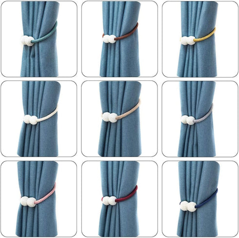 Melaluxe 6 Pack Magnetic Curtain Tiebacks, Decorative Curtain Holdbacks for Window Décor (Grey)...