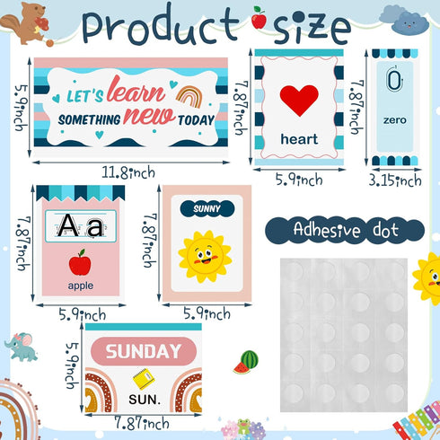 85 Pcs Boho Alphabet Number Bulletin Board Set Boho Alphabet Line for Classroom Wall Boho Classroom Decor Early Childhood Education Cards for Clas...