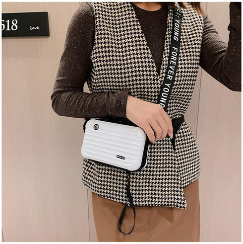 WANLIAN Hard Shell Cosmetics Case, Bag for Toiletry, Water resistant Crash Proof, Hard Shell Mini Crossbody Bag, Mini Wrist Bag Purse, Ladies Part...