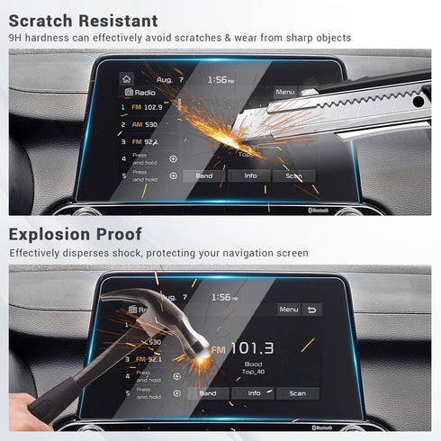 Yee Pin Screen Protector for Kia Forte 8' Touchscreen Display, 9H Tempered Glass, Compatible with 2019-2024 Forte Models...