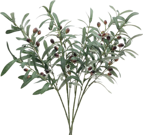 SHACOS 4 PCS 28 inch Artificial Olive Branches for Vases Greenery Olive Stems Faux Tree Branch Twig for Home Wedding Shop Office Garden Decor DIY ...