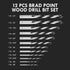 Brad Point Wood Drill Bit Set, 12Pcs Drill Bit Set with Double Flutes Design for Carpenter Woodworking and All Types of Wood (1/8" - 1/2")...