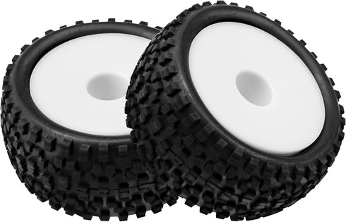 4Pack HIRCQOO OD 88mm/3.46" Front and Rear Rubber Tire Tyre & Plastic Wheel Rims 12mm Hex Hub Compatible with Redcat HPI HSP ExceedRC Kyosho Losi ...
