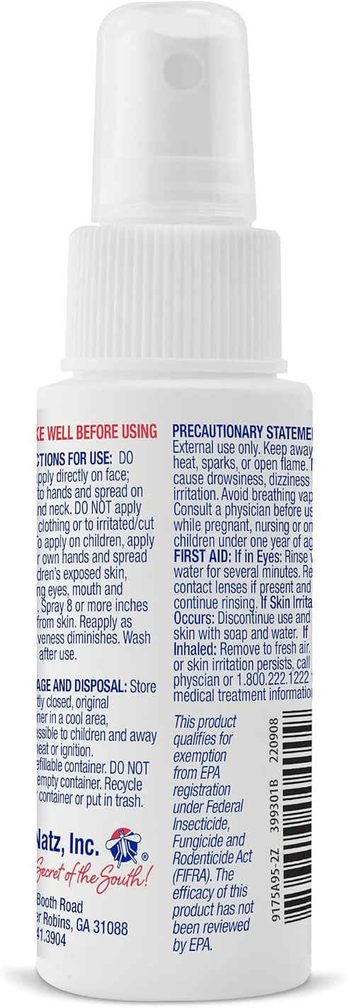 No Natz Botanical Bug Repellent, Effective for Gnat, Mosquito, and Biting Flies, Hand-Crafted and DEET-Free, Non-Greasy Formula, 2 Ounce Spray Bot...