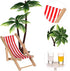 Mini Umbrella Palm Chair Beach Miniature Accessories Mini Umbrella Palm Chair Miniature Toys Dollhouse Outdoor Accessories Micro Landscape Beach C...