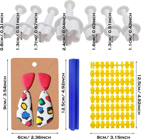 Yayatty 302 PCS Polymer Clay Earring Making Kit, 18 Shapes Polymer Clay Cutters, Plastic Clay Earring Cutters with Earrings Accessories, Clay Patt...