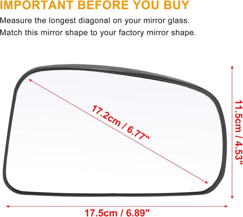 X AUTOHAUX Car Rearview Right Passenger Side Heated Mirror Glass Replacement with Backing Plate for Nissan Tiida 2007-2012...