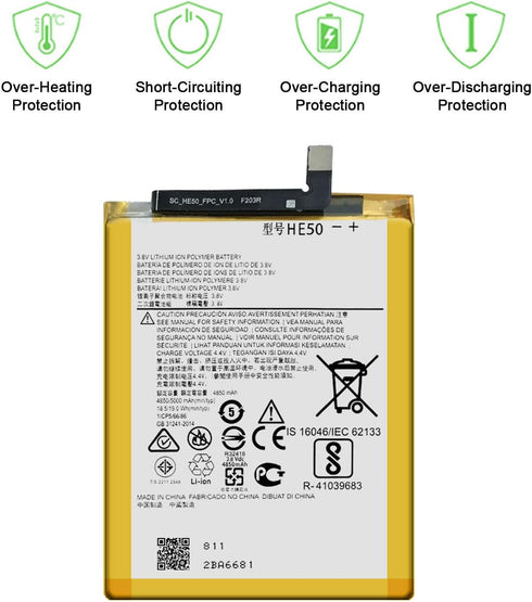 for E5 Plus XT1924-7 (T-Mobile) Replacement Battery, Compatible with XT1924-4,E5 Supra XT1924-6,for SNN5989A Battery with Adhesive Tape Tool Repai...