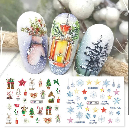 Christmas Nail Art Stickers 12 Sheets Christmas Nail Decals Water Transfer Nail Art Supplies Snowflakes Gnomes Christmas Tree Nail Designs Cute Wa...