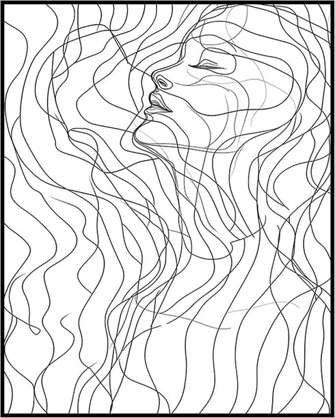 Posterizer 1 pcs-line art minimalist art work resmbling a face 3-Abstract & Modern Art Gift for Men Women Entrepreneur Teens Decor for Home & Off...