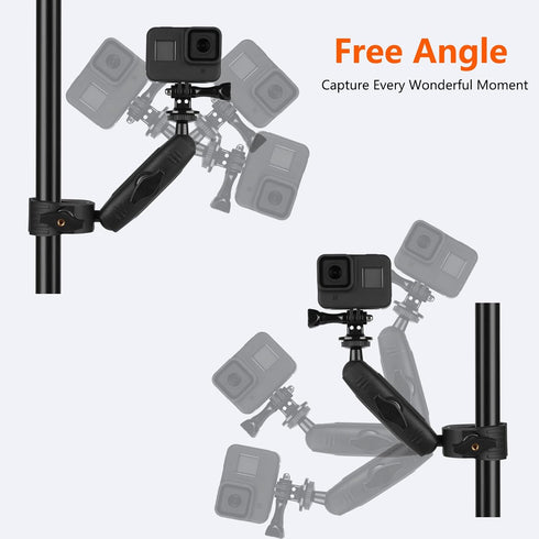 Peastrex Camera Super Clamp Motorcycle Bike Mount Arm 1inch Ball Head Accessories for GoPro AKASO DJI Action Insta360 DSLR Digital Camera Monitor ...
