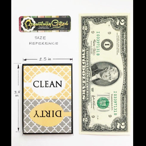 Clean Dirty Dishwasher Magnet Sign - Modern Elegant Moroccan Trellis Pattern - Yellow Gold Grey - 2.5 x 3.5 - Housewarming, Gag Gift Idea for Mom ...