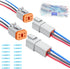 2 Kit Deutsch DT 4 pin Grey Male Female Wiring Harness Deutsch Pigtail 4 Wire Way Waterproof Automotive Electrical Connector 16 AWG with Heat Shri...