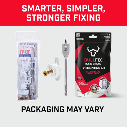Bullfix TV Kit - Drywall Anchors for TV Bracket, Hollow Wall Anchor & Screws for Mounting TV to Drywall, Wall Mount Hardware Kits, Heavy Duty Wall...