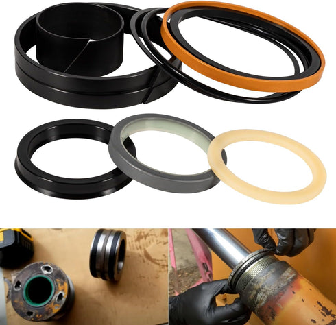 1543273C1/G109423 Hydraulic Cylinders Seal Kit Fits for Case Backhoe Loader Cylinder Universal Repair Packings (Rod 2” & Bore 4”) 10 PCS/Kit...