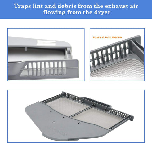 DC97-16742A Samsung Dryer Lint Trap Screen Filter Replacement with Flap Upgraded Stainless Steel Screen Compatible With Samsung Dryer Replaces AP5306681 PS4221839
