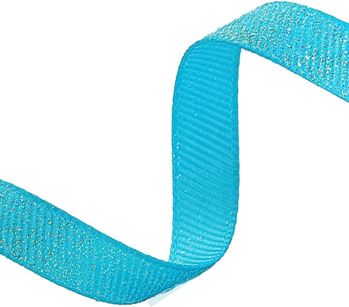 Morex Ribbon Dazzle Glitter Grosgrain Ribbon, 5/8-Inch by 6-Yard, Turquoise, (99003-340)...