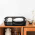 Large Plastic Storage Basket Tray with Handle, Black, Pack of 6...